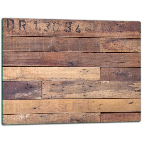 Glasschild Schneidebrett 52x40 Holz