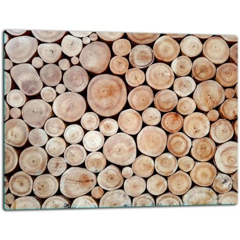 Glasschild Schneidebrett 52x40 Holz