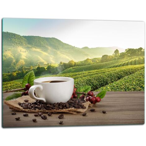 Glasschild Schneidebrett 52x40 Kaffee