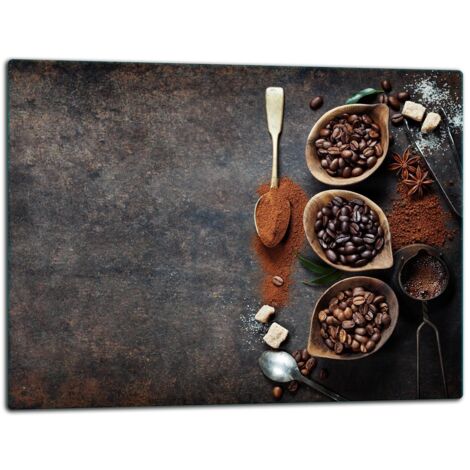 Glasschild Schneidebrett 52x40 Kaffee