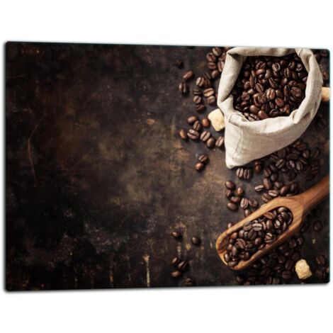 Glasschild Schneidebrett 52x40 Kaffee