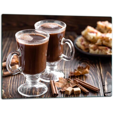 Glasschild Schneidebrett 52x40 Kaffee