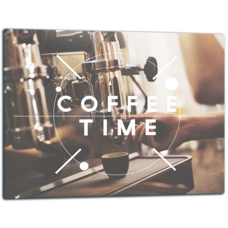 Glasschild Schneidebrett 52x40 Kaffee