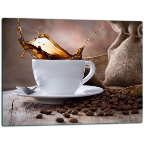Glasschild Schneidebrett 52x40 Kaffee