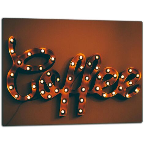 Glasschild Schneidebrett 52x40 Kaffee