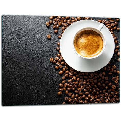 Glasschild Schneidebrett 52x40 Kaffee