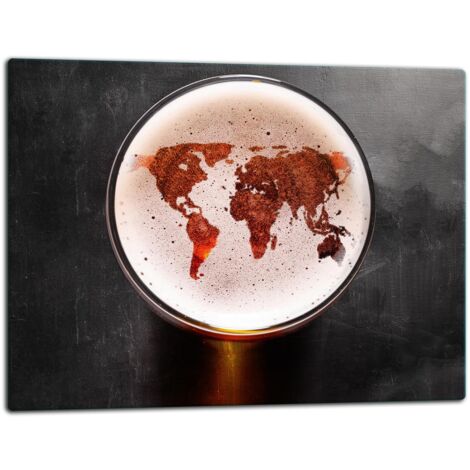 Glasschild Schneidebrett 52x40 Kaffee