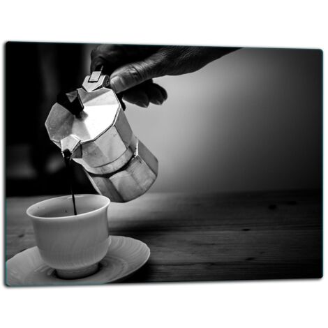 Glasschild Schneidebrett 52x40 Kaffee