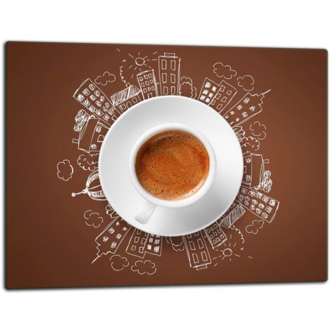 Glasschild Schneidebrett 52x40 Kaffee
