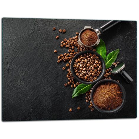 Glasschild Schneidebrett 52x40 Kaffee