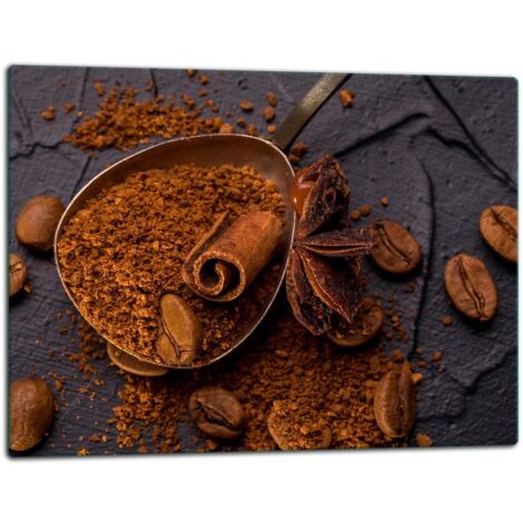 Glasschild Schneidebrett 52x40 Kaffee