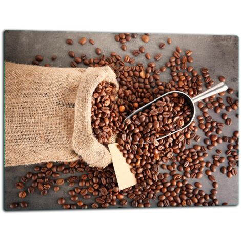 Glasschild Schneidebrett 52x40 Kaffee
