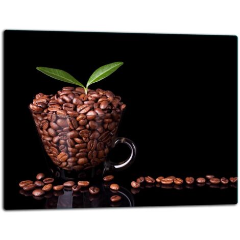 Glasschild Schneidebrett 52x40 Kaffee