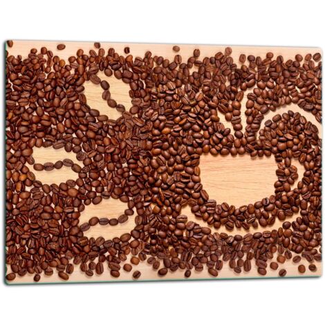 Glasschild Schneidebrett 52x40 Kaffee
