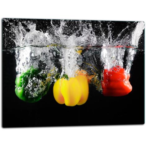Glasschild Schneidebrett 52x40 Paprika
