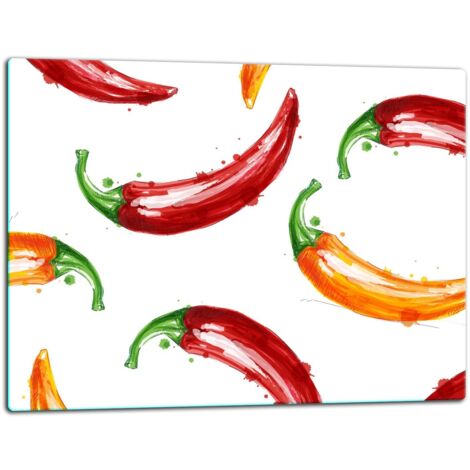 Glasschild Schneidebrett 52x40 Paprika