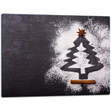 Glasschild Schneidebrett 52x40 Weihnachtsbaum