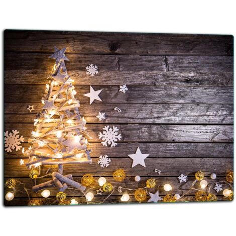 Glasschild Schneidebrett 52x40 Weihnachtsbaum