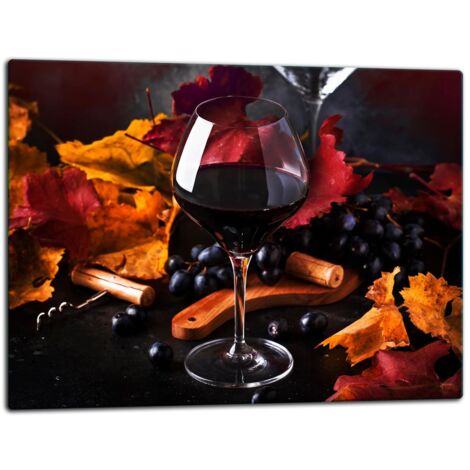 Glasschild Schneidebrett 52x40 Wein