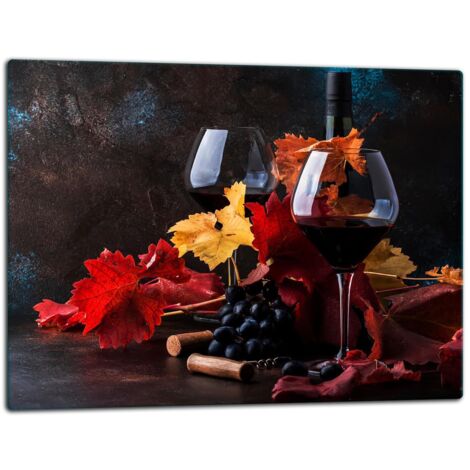 Glasschild Schneidebrett 52x40 Wein