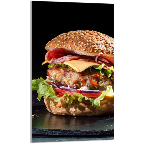 Glasschneidebrett 30x52 Hamburger