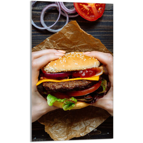 Glasschneidebrett 30x52 Hamburger
