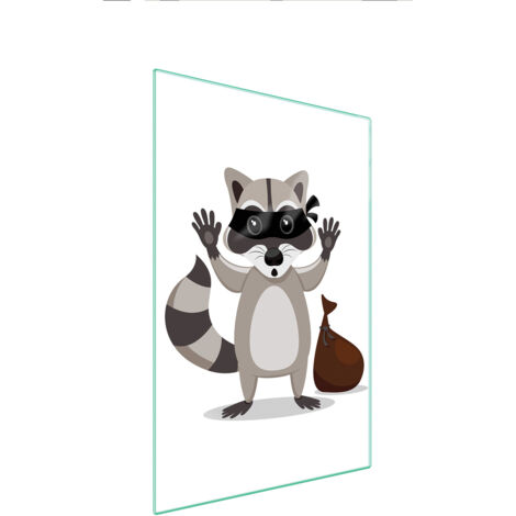 Glasschneidebrett 35x52 Waschbär