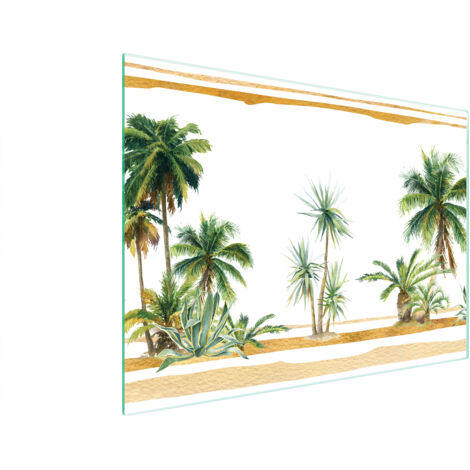 Glasschneidebrett 40x30 Palmen