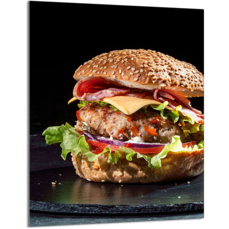 Glasschneidebrett 40x52 Hamburger