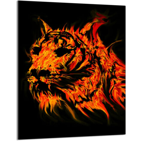 Glasschneidebrett 40x52 Tiger