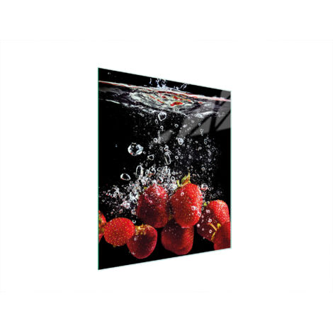 Glasschneidebrett 45x52 Erdbeeren