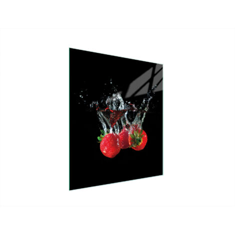 Glasschneidebrett 45x52 Erdbeeren