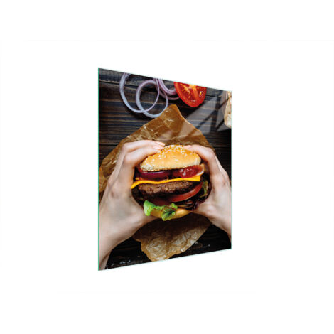 Glasschneidebrett 45x52 Hamburger
