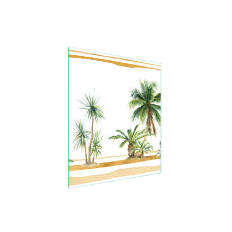 Glasschneidebrett 45x52 Palmen