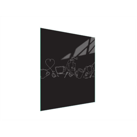 Glasschneidebrett 45x52 Schwarz