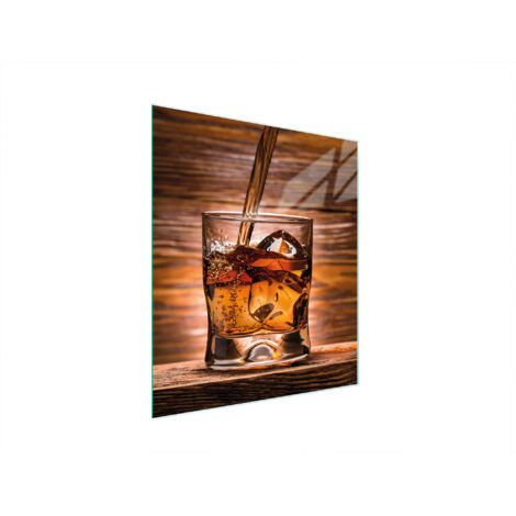 Glasschneidebrett 45x52 Whisky