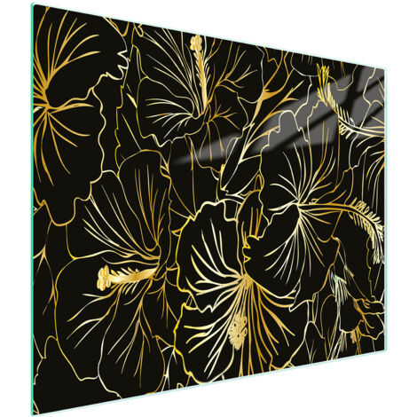 Glasschneidebrett 52x30 Blumen