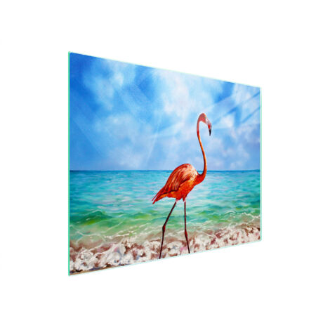 Glasschneidebrett 52x30 Flamingo
