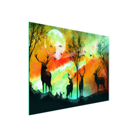 Glasschneidebrett 52x30 Hirsch