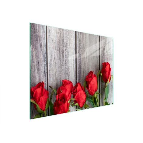 Glasschneidebrett 52x30 Rosen