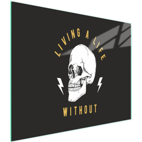 Glasschneidebrett 52x30 Totenkopf