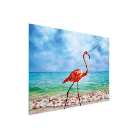 Glasschneidebrett 52x40 Flamingo