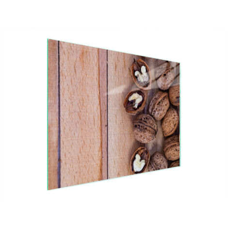 Glasschneidebrett 52x40 Nüsse