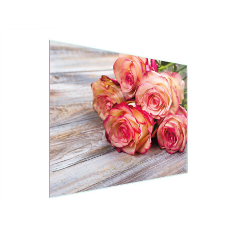 Glasschneidebrett 52x40 Rose
