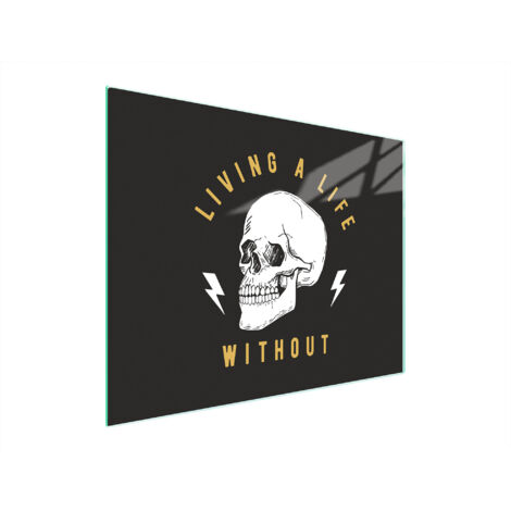 Glasschneidebrett 52x40 Totenkopf
