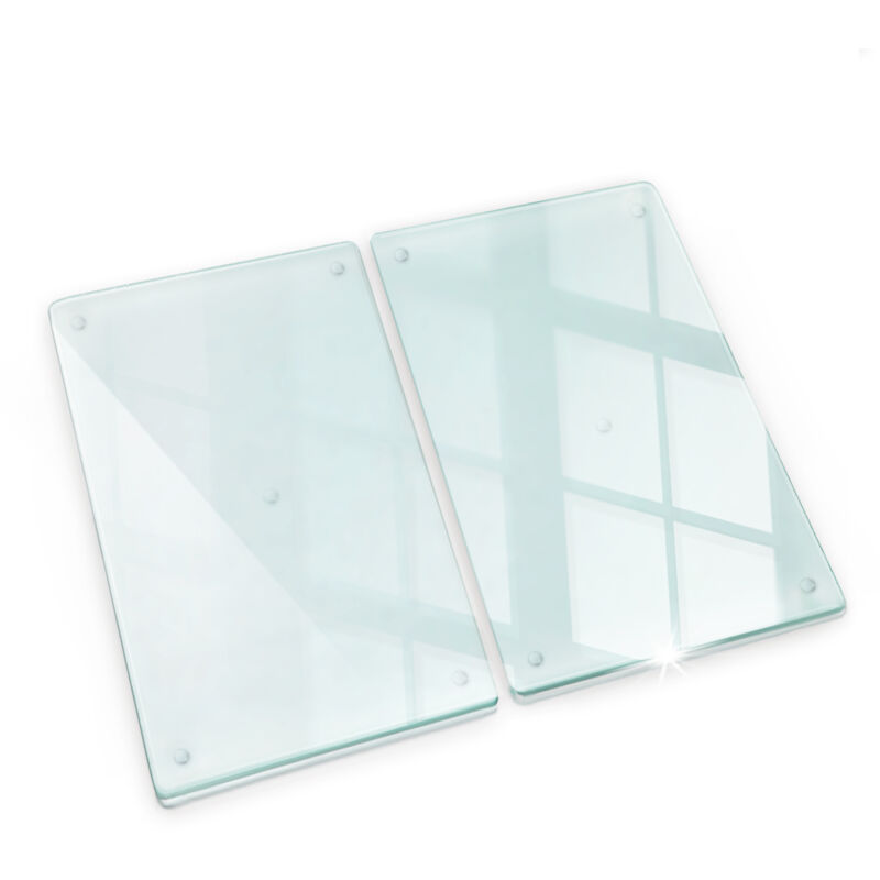 Tulup - Glasschneideplatten - Schneidebrett Aus Glas - Transparent - Herdabdeckplatten - Gehärtetes Glas – 2x30x52 Cm