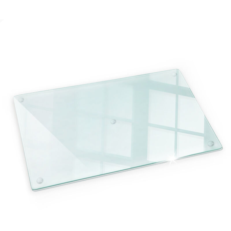 Tulup Glasschneideplatten - Schneidebrett Aus Glas - Transparent - Herdabdeckplatten - Gehärtetes Glas – 52x30 Cm
