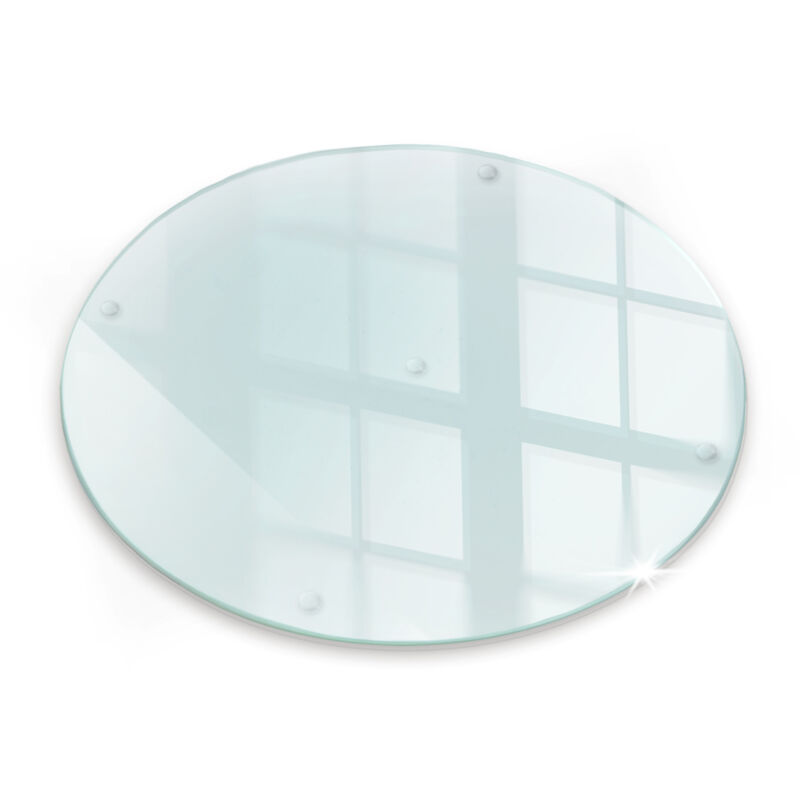 Tulup Glasschneideplatten - Schneidebrett Aus Glas - Transparent - Herdabdeckplatten - Gehärtetes Glas – ⌀fi30 Cm