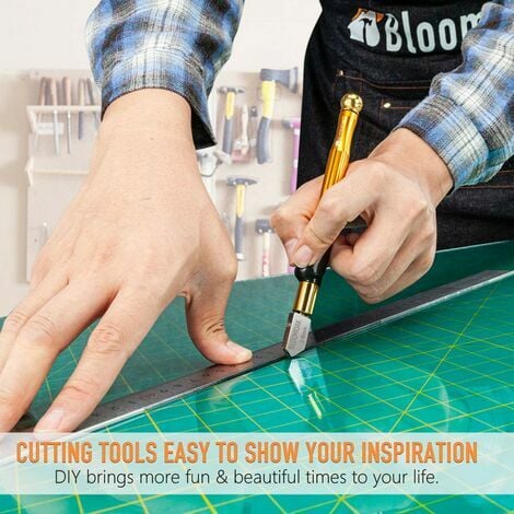 ETING Glasschneider mit Wolframkarbid-Wolframlegierungsgriff und einem Bereich von 2–19 mm, selbstölender Schneider für dicke und Glasmosaikfliesen