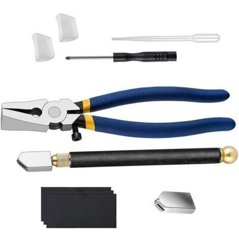 Glasschneidwerkzeug-Set – Robuste Glasschneidwerkzeuge, geeignet für Heimwerkerarbeiten, Schneidearbeiten und Fliesenarbeiten.
